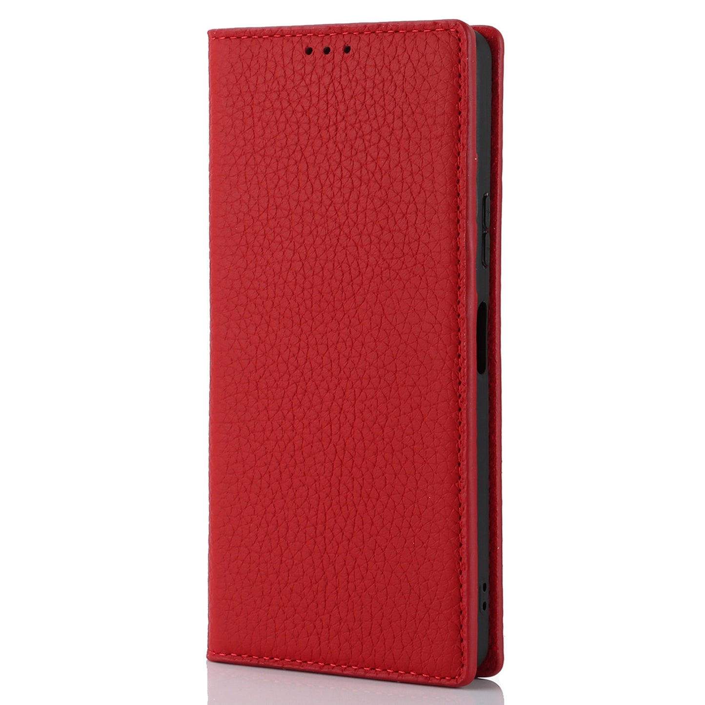 Flip Cover for Sony Xperia 10 V Litchi Texture Genuine Cow Leather Phone Case Stand Wallet with Strap