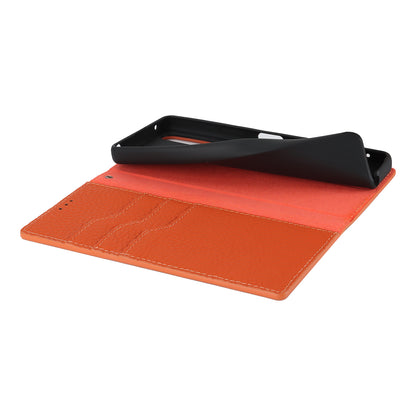 Flip Cover for Sony Xperia 10 V Litchi Texture Genuine Cow Leather Phone Case Stand Wallet with Strap