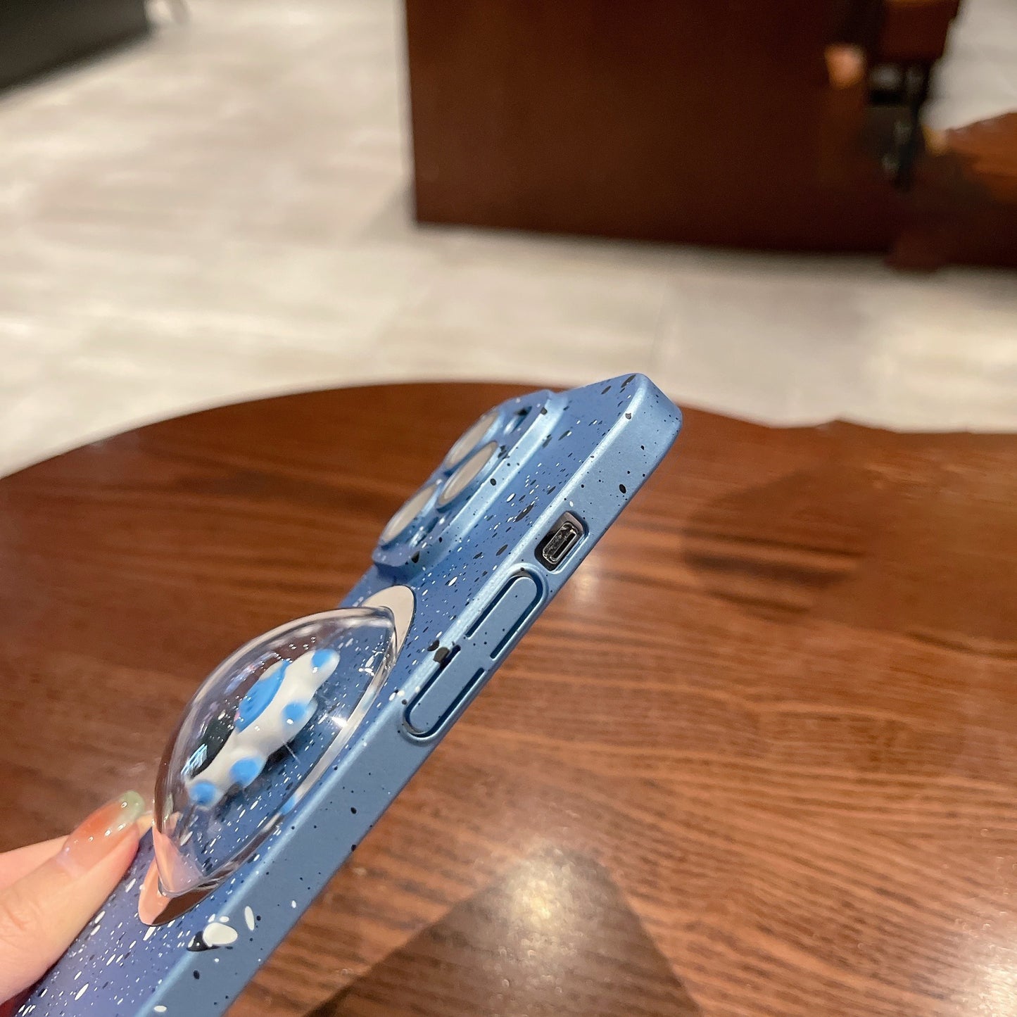 PC Cover for iPhone 12 Pro Max 3D Rotating Astronaut Convex Lens Anti-drop Phone Case with Lens Film