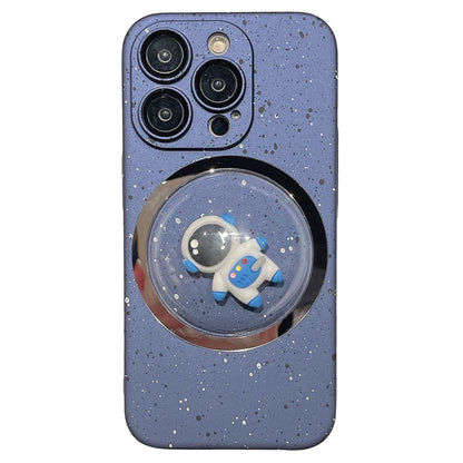 PC Cover for iPhone 12 Pro Max 3D Rotating Astronaut Convex Lens Anti-drop Phone Case with Lens Film
