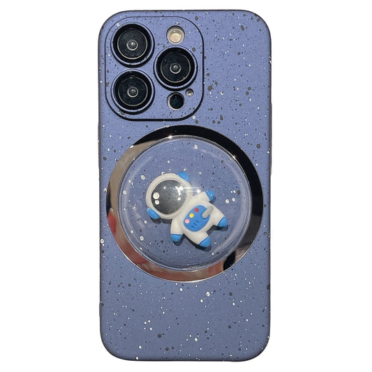 PC Cover for iPhone 12 Pro Max 3D Rotating Astronaut Convex Lens Anti-drop Phone Case with Lens Film