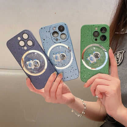 PC Cover for iPhone 12 Pro Max 3D Rotating Astronaut Convex Lens Anti-drop Phone Case with Lens Film