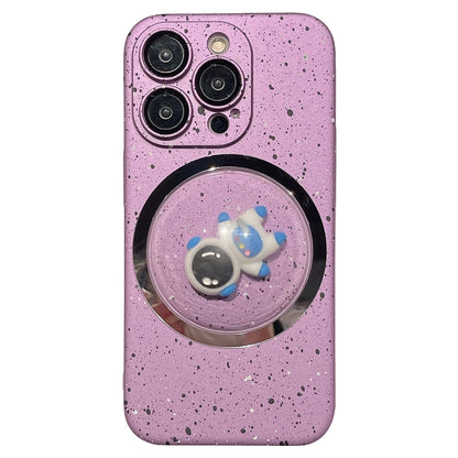 PC Cover for iPhone 12 Pro Max 3D Rotating Astronaut Convex Lens Anti-drop Phone Case with Lens Film
