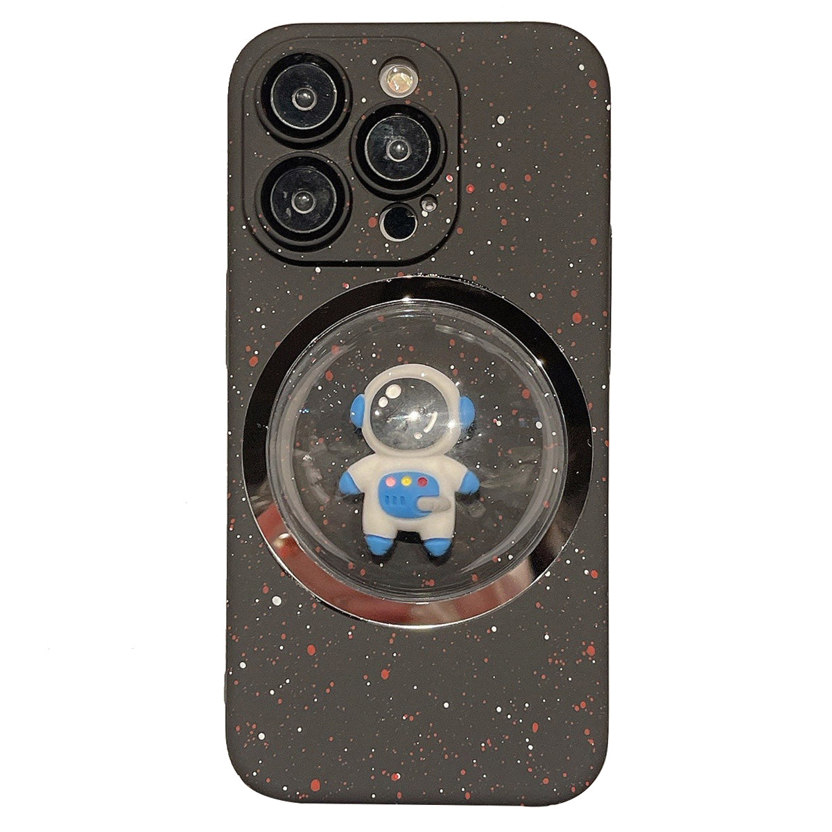 PC Cover for iPhone 12 Pro Max 3D Rotating Astronaut Convex Lens Anti-drop Phone Case with Lens Film