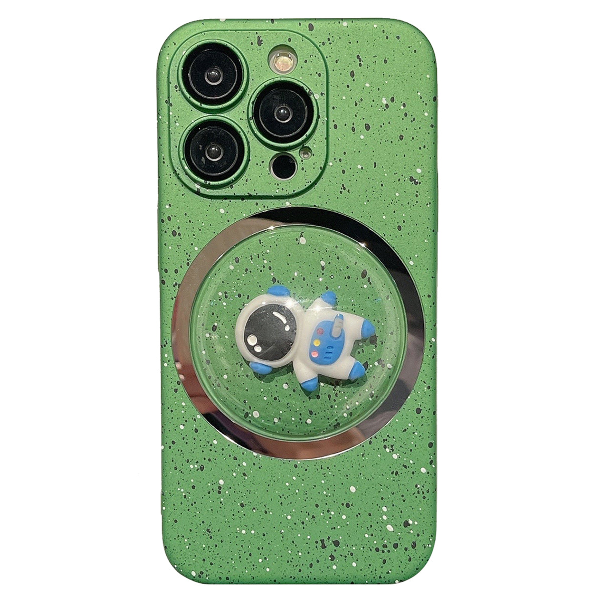 PC Cover for iPhone 12 Pro Max 3D Rotating Astronaut Convex Lens Anti-drop Phone Case with Lens Film