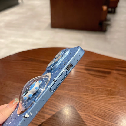 PC Cover for iPhone 12 Pro Max 3D Rotating Astronaut Convex Lens Anti-drop Phone Case with Lens Film