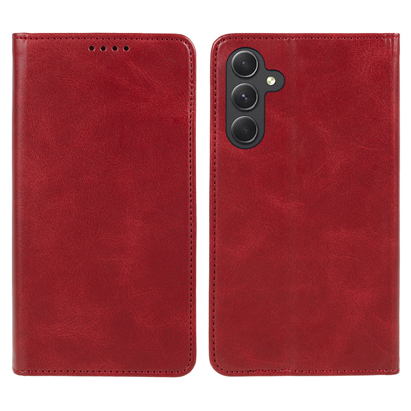 For Samsung Galaxy A54 5G Anti-Scratch PU Leather Stand Case Calf Texture Wallet Anti-drop Phone Cover