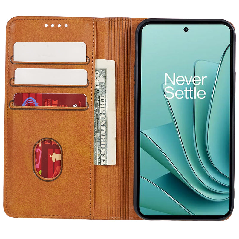 For OnePlus Nord 3 5G / Ace 2V Business Style Wallet Phone Cover Calf Texture Anti-drop PU Leather Shell Case