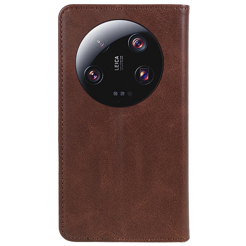 For Xiaomi 13 Ultra Impact-Resistant PU Leather Stand Case Wallet Calf Texture Cell Phone Cover