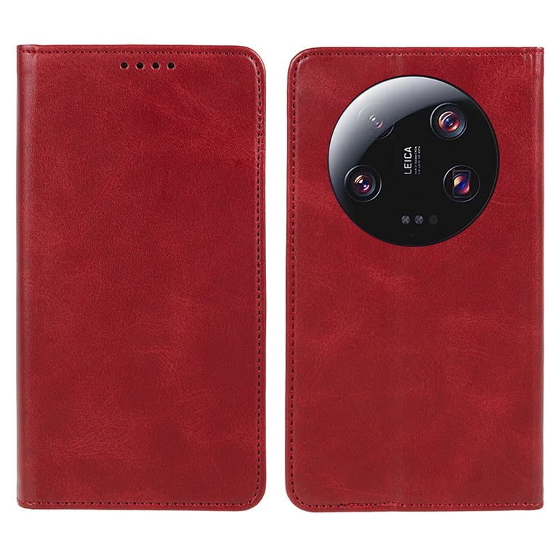 For Xiaomi 13 Ultra Impact-Resistant PU Leather Stand Case Wallet Calf Texture Cell Phone Cover