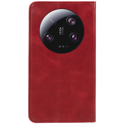 For Xiaomi 13 Ultra Impact-Resistant PU Leather Stand Case Wallet Calf Texture Cell Phone Cover