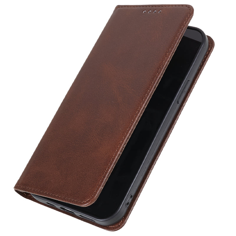 For Sony Xperia 1 V Calf Texture PU Leather Case Wallet Slim-Fit Business Style Phone Stand Cover