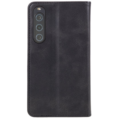 Anti-Scratch PU Leather Stand Case for Sony Xperia 10 V , Calf Texture Wallet Anti-drop Phone Cover