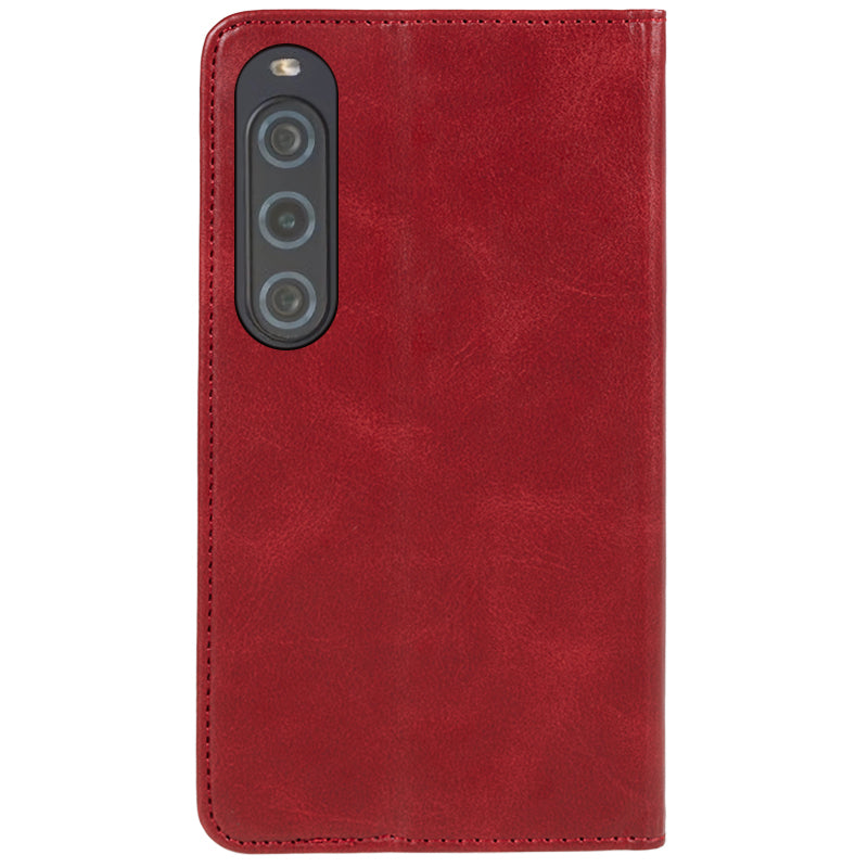 Anti-Scratch PU Leather Stand Case for Sony Xperia 10 V , Calf Texture Wallet Anti-drop Phone Cover