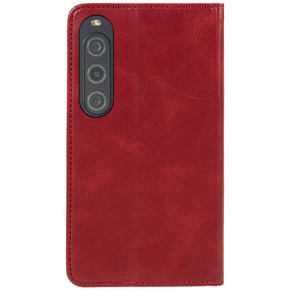Anti-Scratch PU Leather Stand Case for Sony Xperia 10 V , Calf Texture Wallet Anti-drop Phone Cover