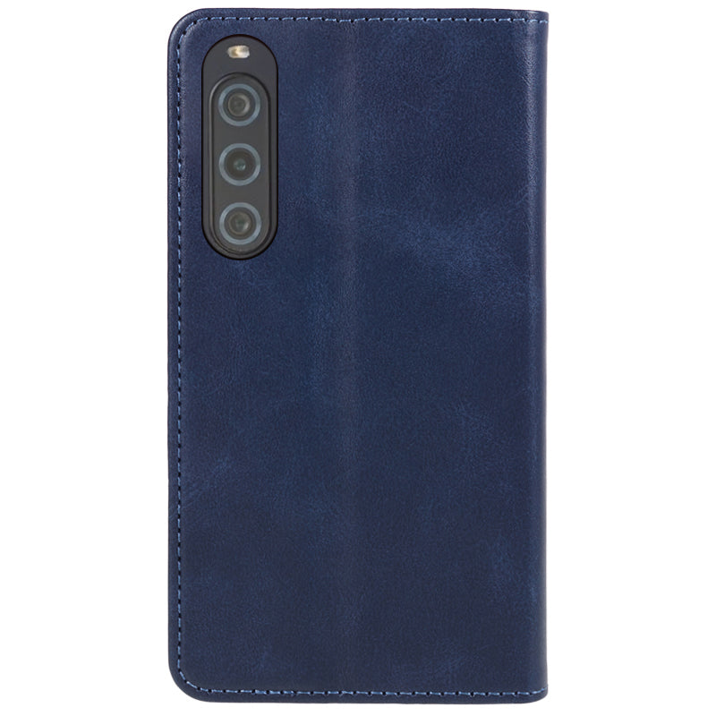 Anti-Scratch PU Leather Stand Case for Sony Xperia 10 V , Calf Texture Wallet Anti-drop Phone Cover