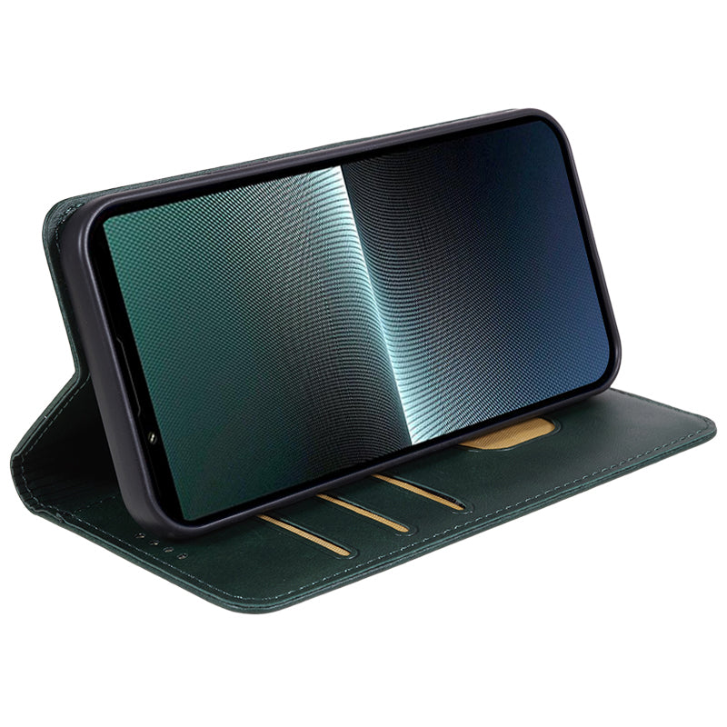 Anti-Scratch PU Leather Stand Case for Sony Xperia 10 V , Calf Texture Wallet Anti-drop Phone Cover