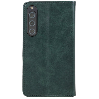 Anti-Scratch PU Leather Stand Case for Sony Xperia 10 V , Calf Texture Wallet Anti-drop Phone Cover