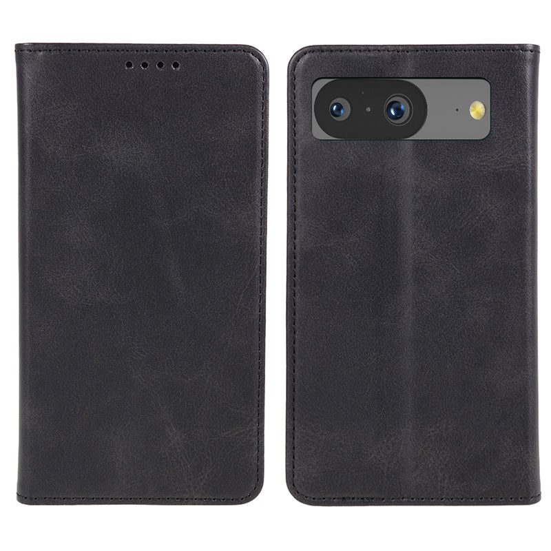 For Google Pixel 8 Anti-drop Phone Cover Anti-Scratch PU Leather Stand Calf Texture Case Wallet