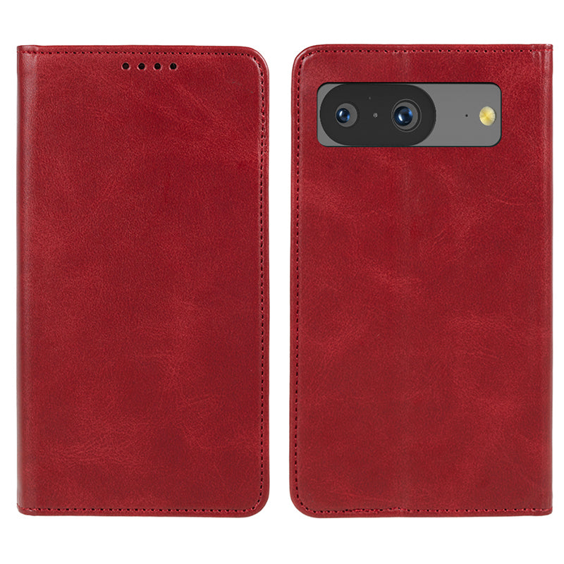 For Google Pixel 8 Anti-drop Phone Cover Anti-Scratch PU Leather Stand Calf Texture Case Wallet