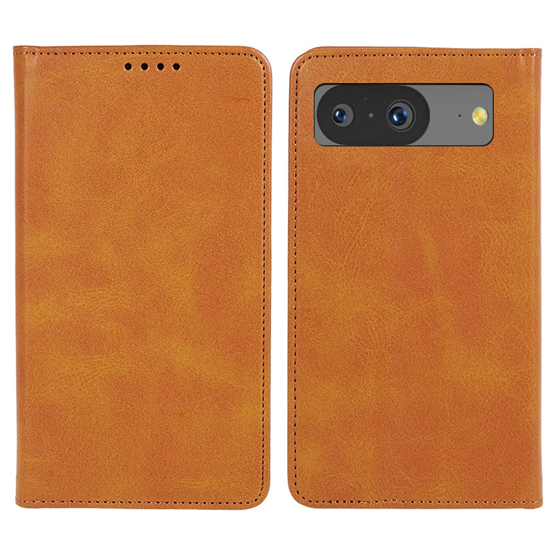 For Google Pixel 8 Anti-drop Phone Cover Anti-Scratch PU Leather Stand Calf Texture Case Wallet