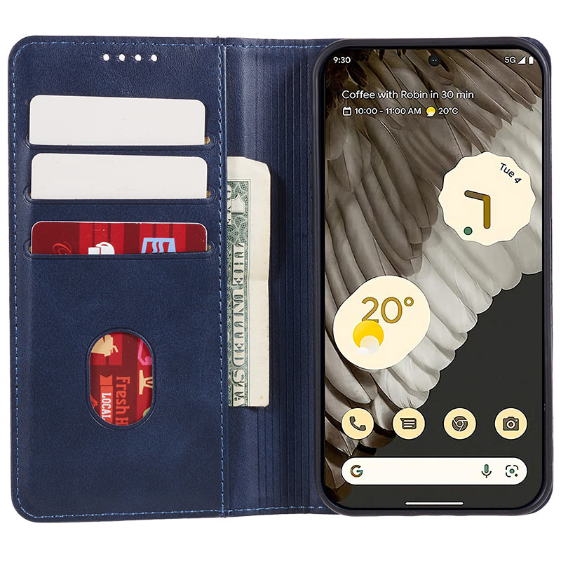 For Google Pixel 8 Anti-drop Phone Cover Anti-Scratch PU Leather Stand Calf Texture Case Wallet