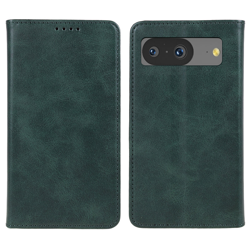 For Google Pixel 8 Anti-drop Phone Cover Anti-Scratch PU Leather Stand Calf Texture Case Wallet