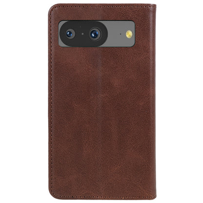 For Google Pixel 8 Anti-drop Phone Cover Anti-Scratch PU Leather Stand Calf Texture Case Wallet
