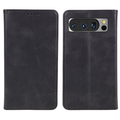 For Google Pixel 8 Pro Strong Magnetic Phone Case PU Leather Stand Case Calf Texture Wallet Cover