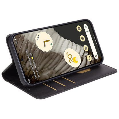 For Google Pixel 8 Pro Strong Magnetic Phone Case PU Leather Stand Case Calf Texture Wallet Cover