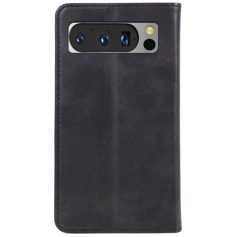 For Google Pixel 8 Pro Strong Magnetic Phone Case PU Leather Stand Case Calf Texture Wallet Cover