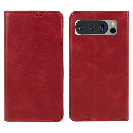 For Google Pixel 8 Pro Strong Magnetic Phone Case PU Leather Stand Case Calf Texture Wallet Cover