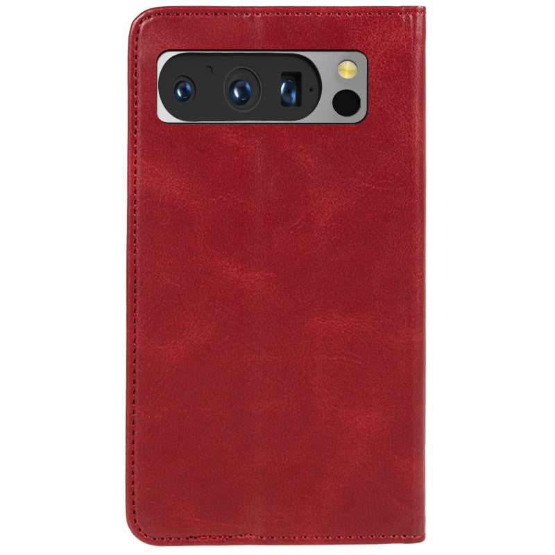 For Google Pixel 8 Pro Strong Magnetic Phone Case PU Leather Stand Case Calf Texture Wallet Cover