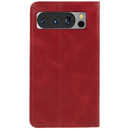 For Google Pixel 8 Pro Strong Magnetic Phone Case PU Leather Stand Case Calf Texture Wallet Cover