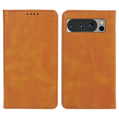 For Google Pixel 8 Pro Strong Magnetic Phone Case PU Leather Stand Case Calf Texture Wallet Cover