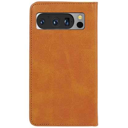 For Google Pixel 8 Pro Strong Magnetic Phone Case PU Leather Stand Case Calf Texture Wallet Cover