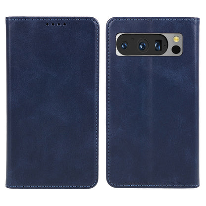 For Google Pixel 8 Pro Strong Magnetic Phone Case PU Leather Stand Case Calf Texture Wallet Cover