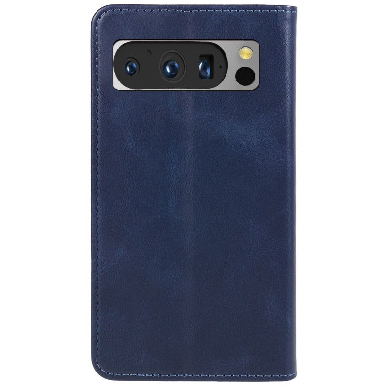 For Google Pixel 8 Pro Strong Magnetic Phone Case PU Leather Stand Case Calf Texture Wallet Cover