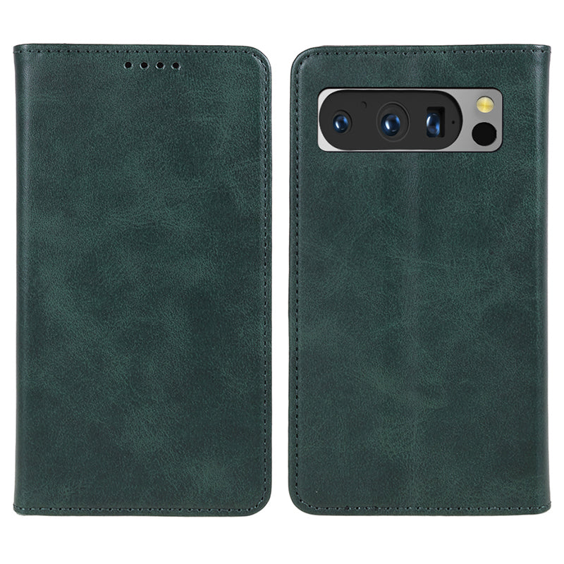 For Google Pixel 8 Pro Strong Magnetic Phone Case PU Leather Stand Case Calf Texture Wallet Cover