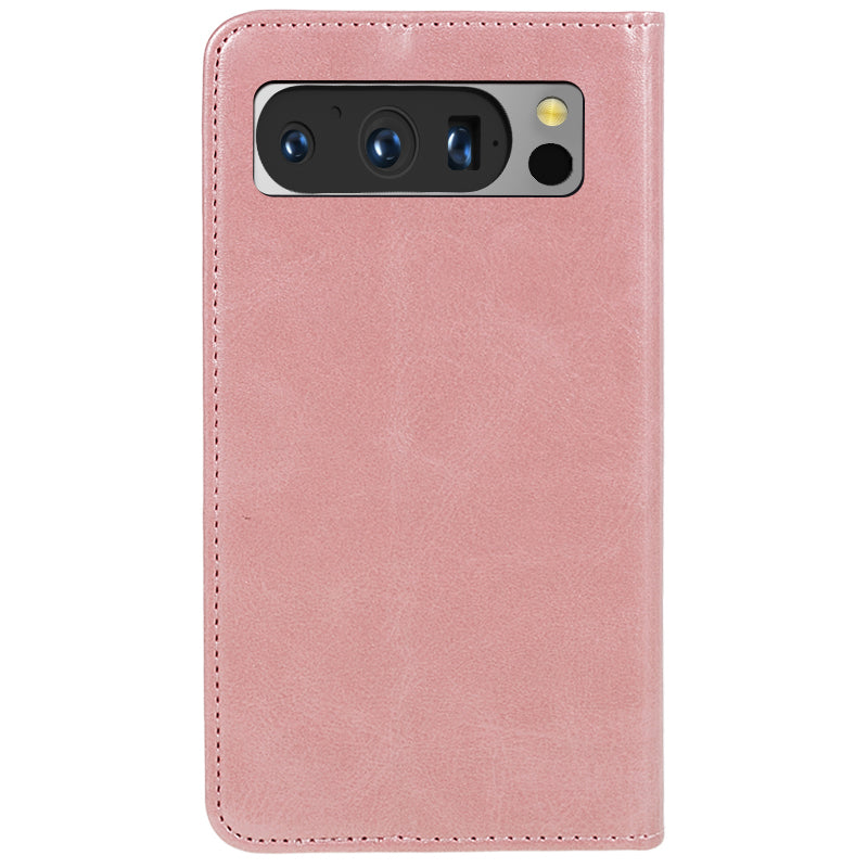 For Google Pixel 8 Pro Strong Magnetic Phone Case PU Leather Stand Case Calf Texture Wallet Cover