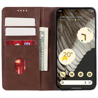 For Google Pixel 8 Pro Strong Magnetic Phone Case PU Leather Stand Case Calf Texture Wallet Cover