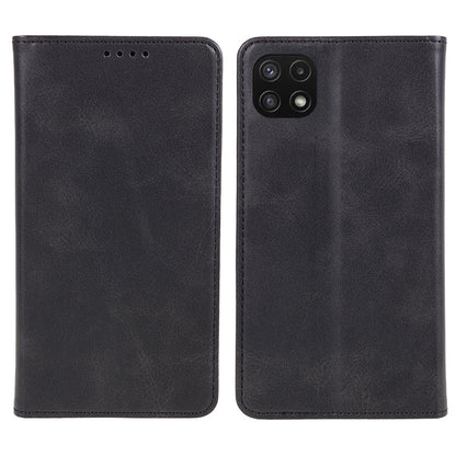 For Samsung Galaxy A22 5G (EU Version) TPU+PU Leather Case Calf Texture Wallet Anti-drop Phone Stand Cover