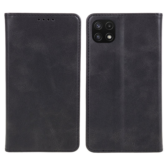 For Samsung Galaxy A22 5G (EU Version) TPU+PU Leather Case Calf Texture Wallet Anti-drop Phone Stand Cover