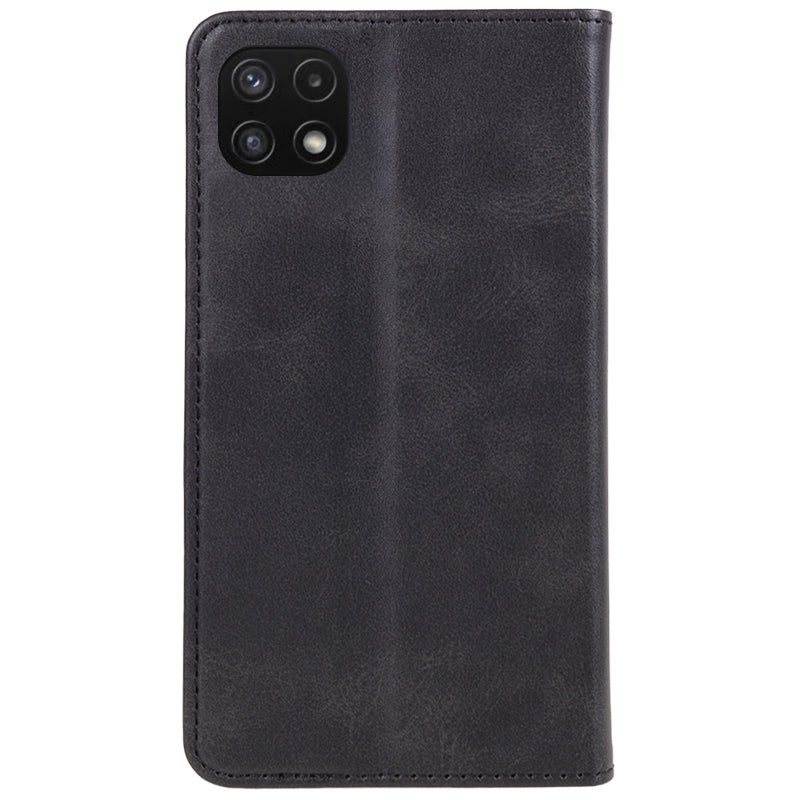 For Samsung Galaxy A22 5G (EU Version) TPU+PU Leather Case Calf Texture Wallet Anti-drop Phone Stand Cover
