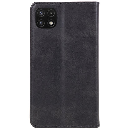 For Samsung Galaxy A22 5G (EU Version) TPU+PU Leather Case Calf Texture Wallet Anti-drop Phone Stand Cover