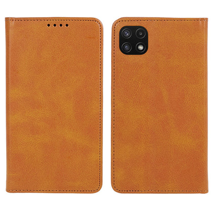 For Samsung Galaxy A22 5G (EU Version) TPU+PU Leather Case Calf Texture Wallet Anti-drop Phone Stand Cover