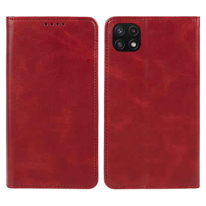 For Samsung Galaxy A22 5G (EU Version) TPU+PU Leather Case Calf Texture Wallet Anti-drop Phone Stand Cover