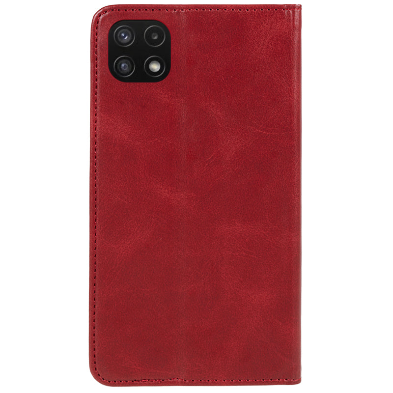 For Samsung Galaxy A22 5G (EU Version) TPU+PU Leather Case Calf Texture Wallet Anti-drop Phone Stand Cover