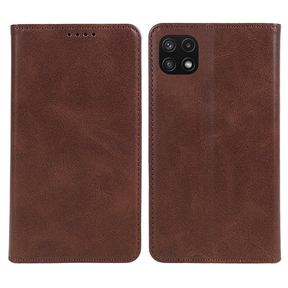 For Samsung Galaxy A22 5G (EU Version) TPU+PU Leather Case Calf Texture Wallet Anti-drop Phone Stand Cover