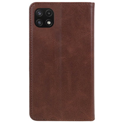 For Samsung Galaxy A22 5G (EU Version) TPU+PU Leather Case Calf Texture Wallet Anti-drop Phone Stand Cover